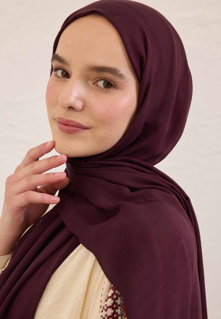 SOFT VISCOSE HIJAB PLUM ROT