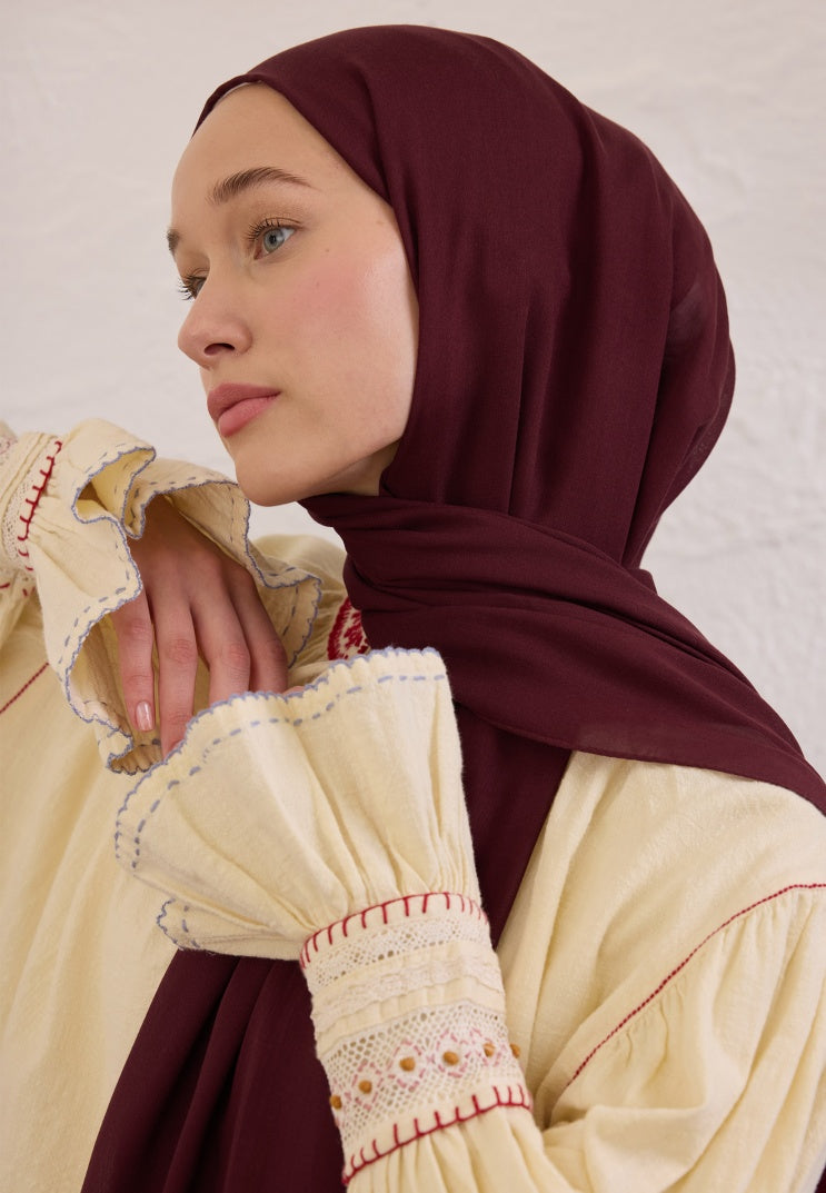 SOFT VISCOSE HIJAB CLARET RED