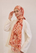 CHERRY BLOSSOM PATTERNED RAMI HIJAB PEACH