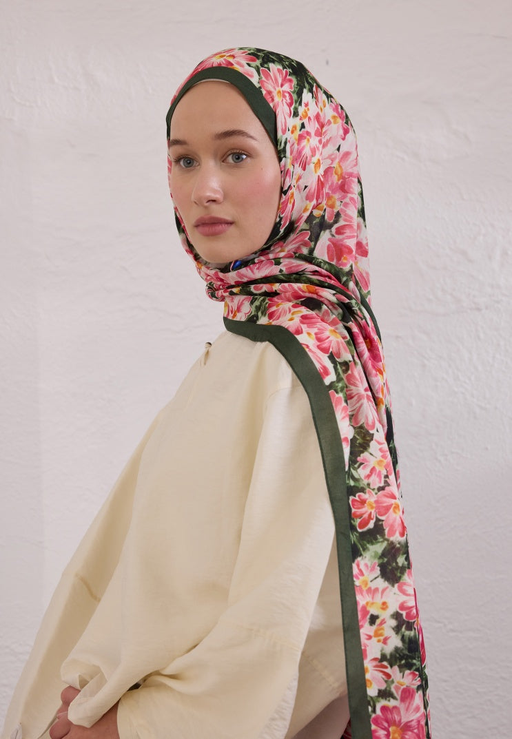CHERRY BLOSSOM PATTERN RAMI HIJAB CACTUS