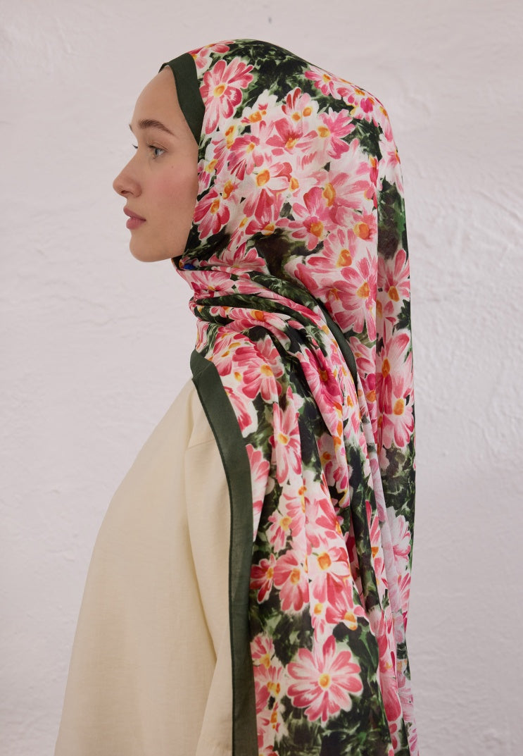 CHERRY BLOSSOM PATTERN RAMI HIJAB CACTUS