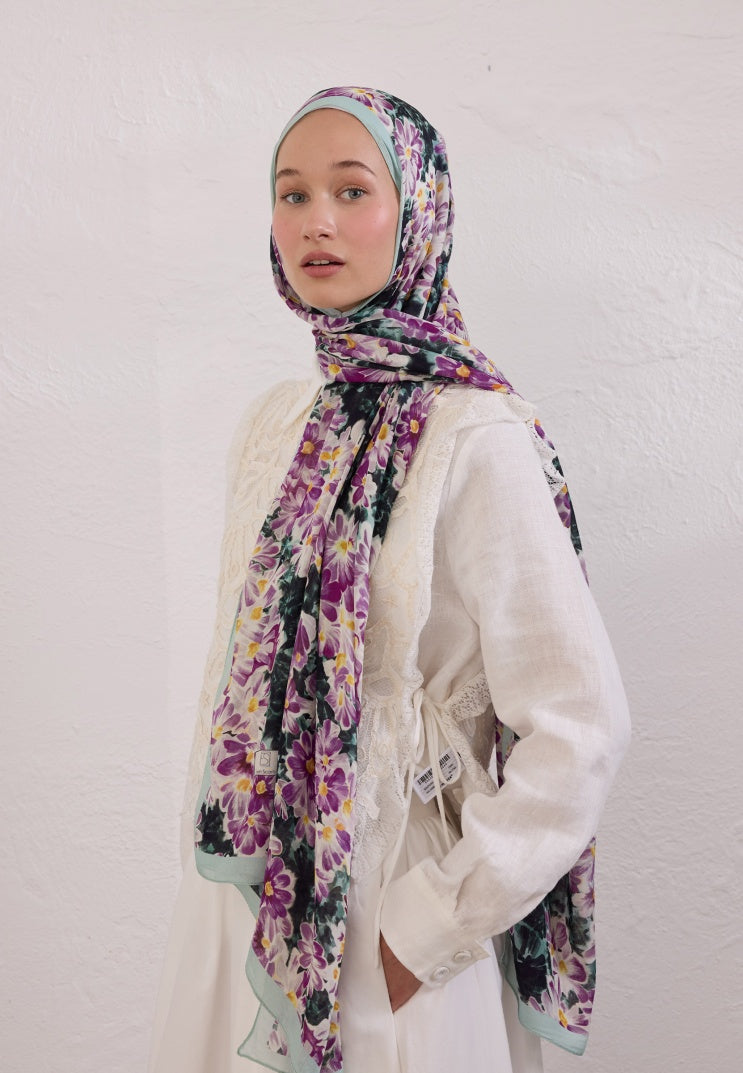 CHERRY BLOSSOM PATTERNED RAMI HIJAB WATERLILY