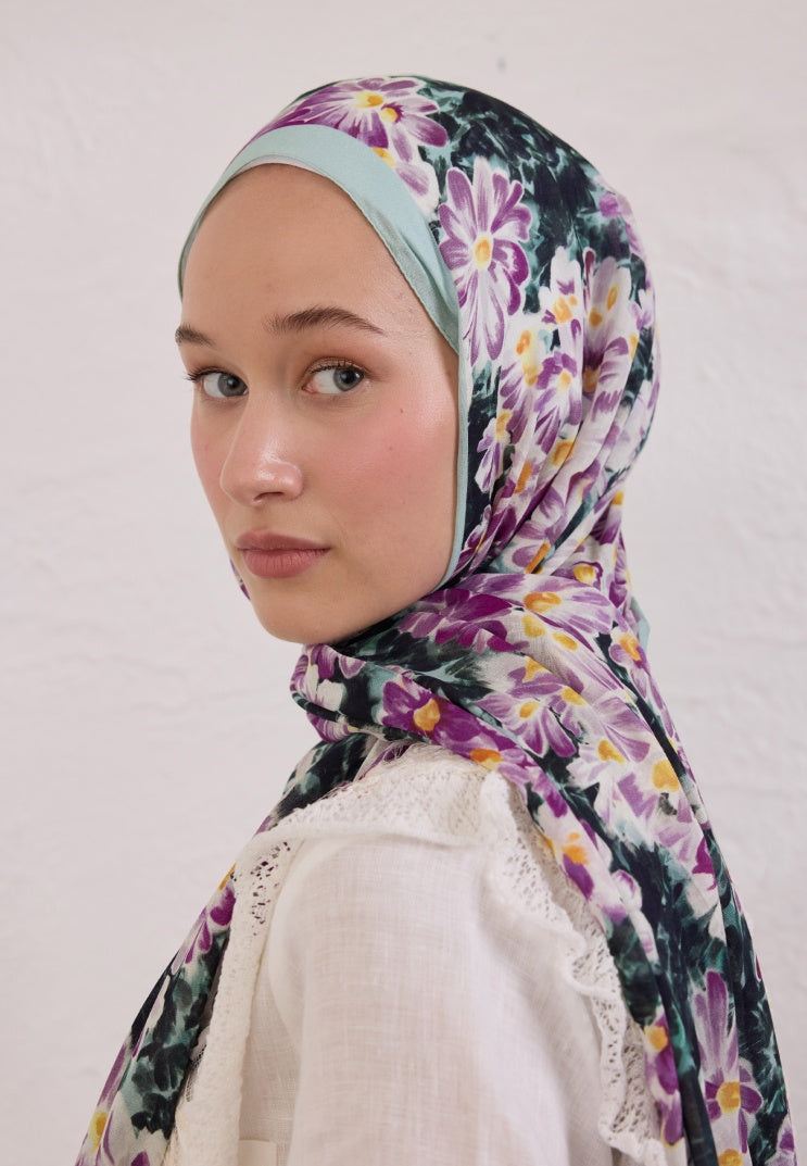 CHERRY BLOSSOM PATTERNED RAMI HIJAB WATERLILY