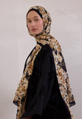 CHERRY BLOSSOM PATTERNED RAMI HIJAB BLACK