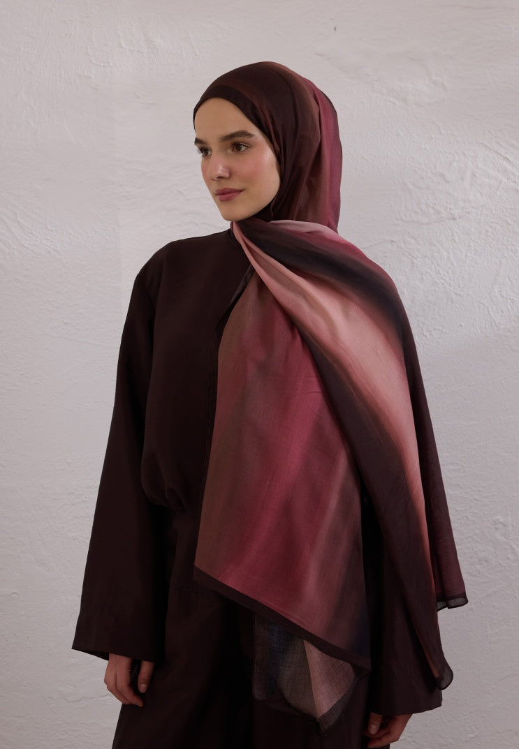 COLOR BRUSH PATTERN RAMI HIJAB DRIED ROSE