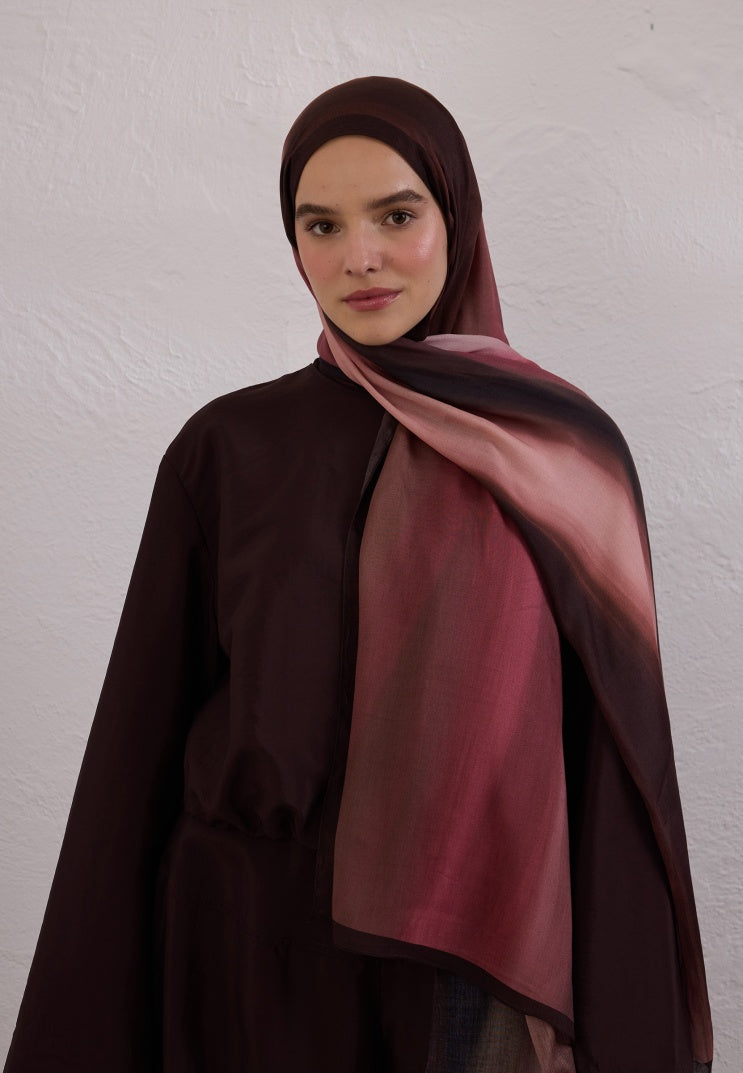 COLOR BRUSH PATTERN RAMI HIJAB DRIED ROSE