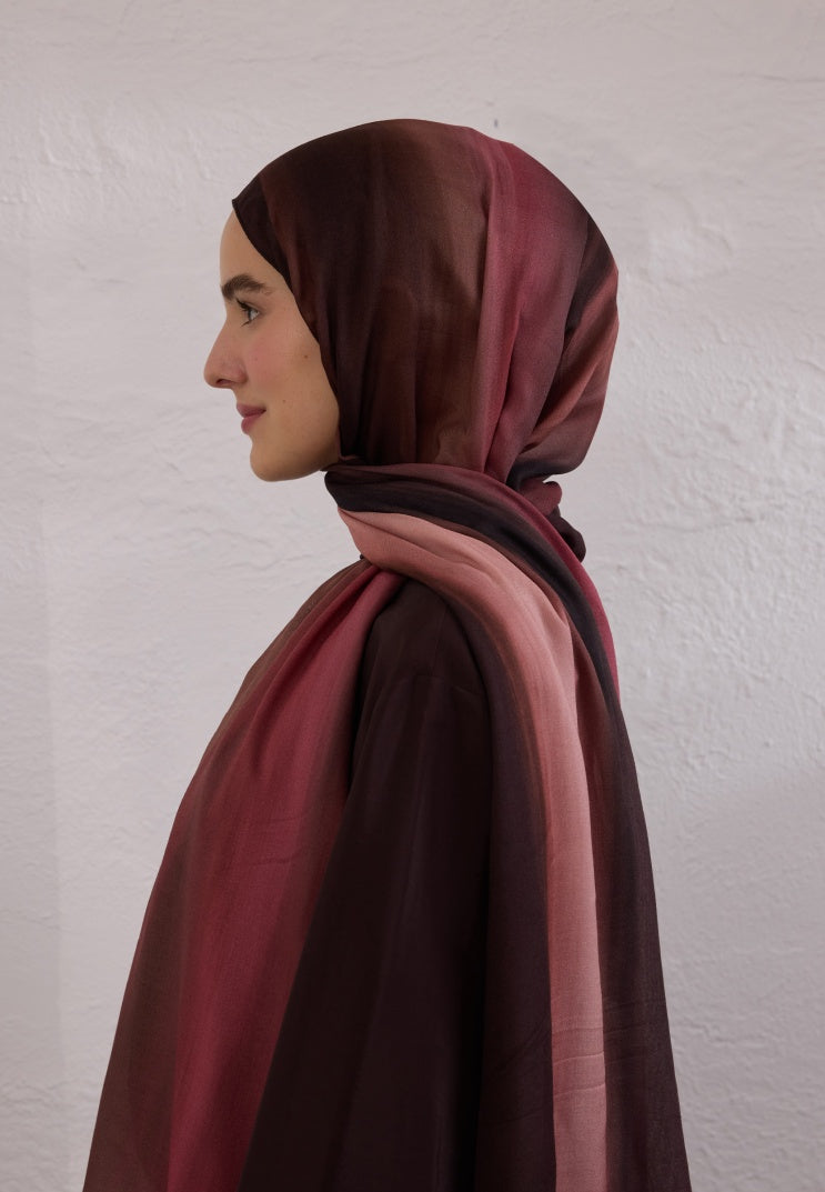 COLOR BRUSH PATTERN RAMI HIJAB DRIED ROSE