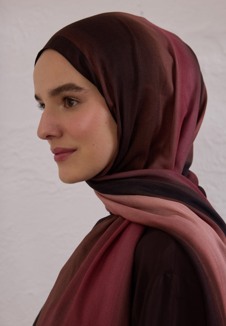 COLOR BRUSH PATTERN RAMI HIJAB DRIED ROSE