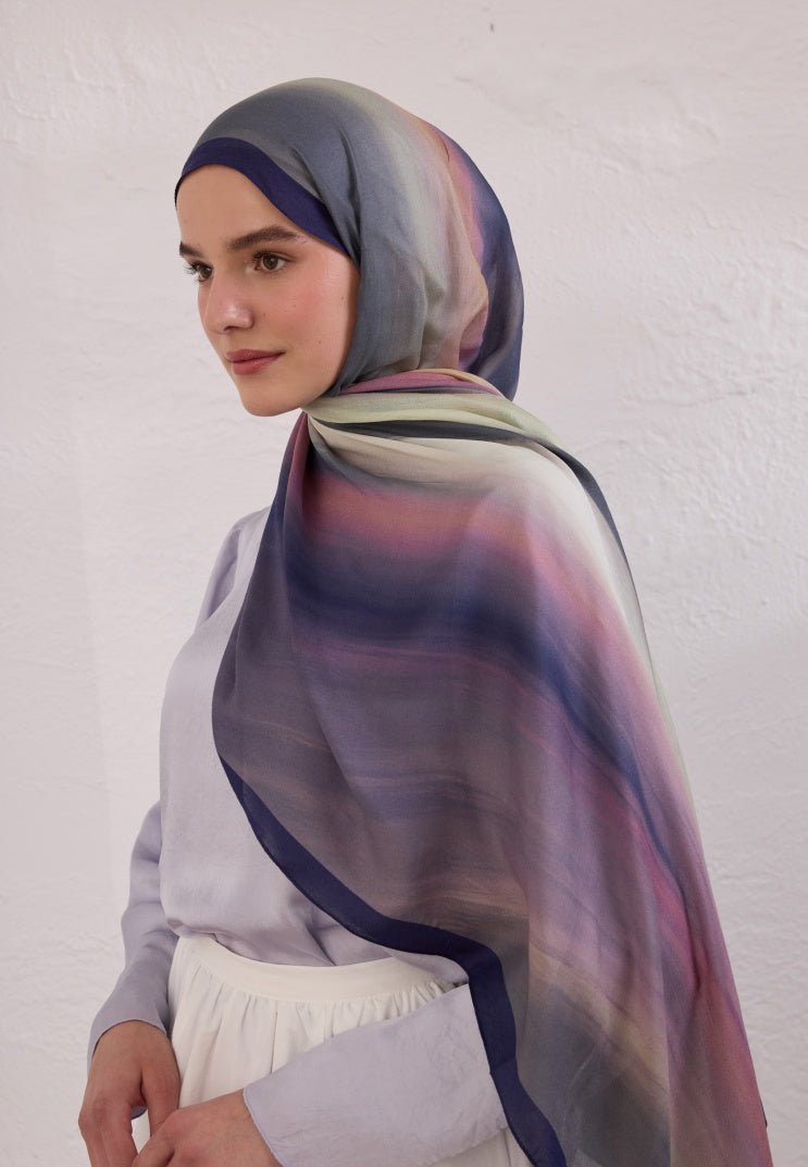 COLOR BRUSH PATTERN RAMI HIJAB PURPLE