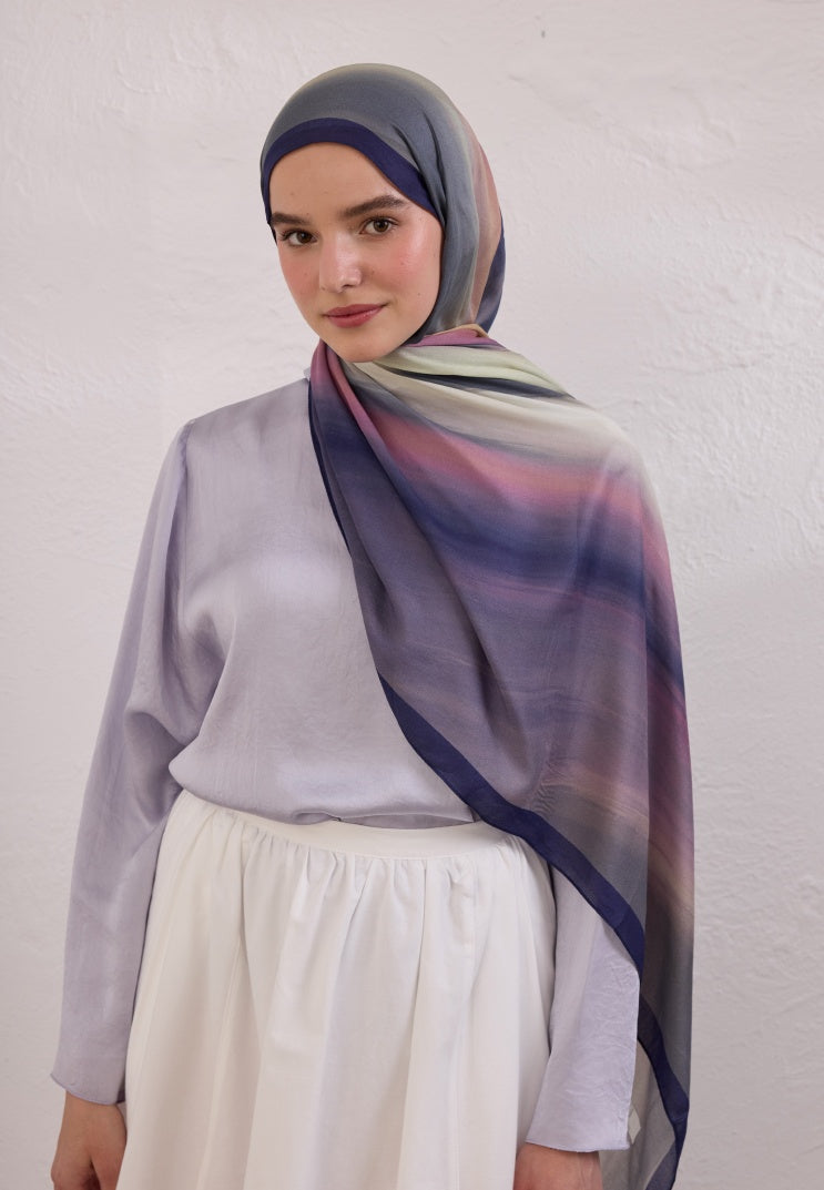 COLOR BRUSH PATTERN RAMI HIJAB PURPLE