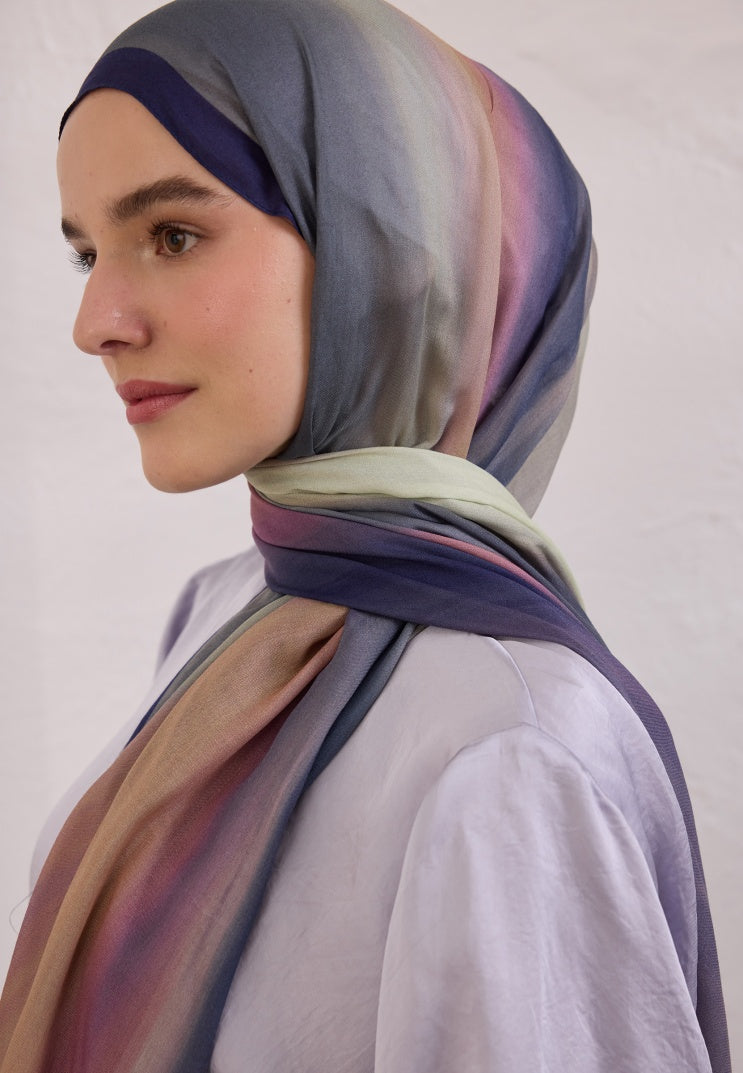 COLOR BRUSH PATTERN RAMI HIJAB PURPLE