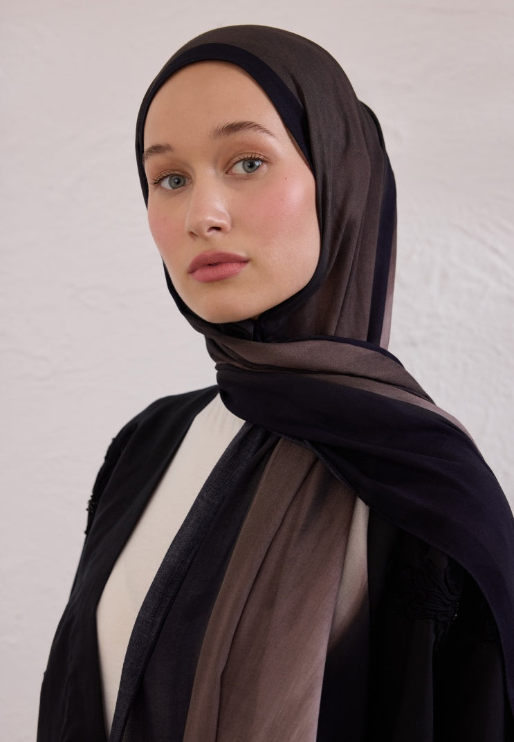 COLOR BRUSH PATTERN RAMI HIJAB BLACK