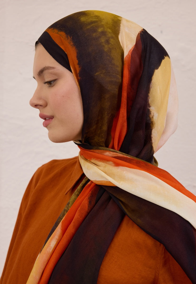 COLOR WAVES PATTERNED RAMI HIJAB DESERT