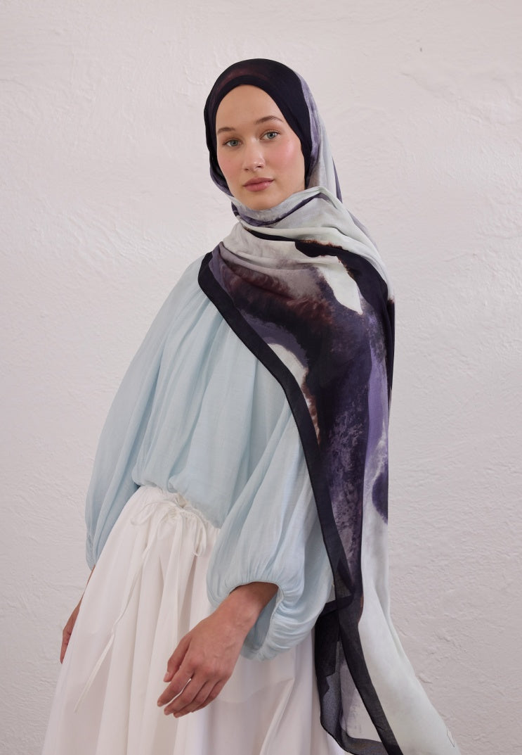 COLOR WAVES PATTERN RAMI HIJAB SMOKE