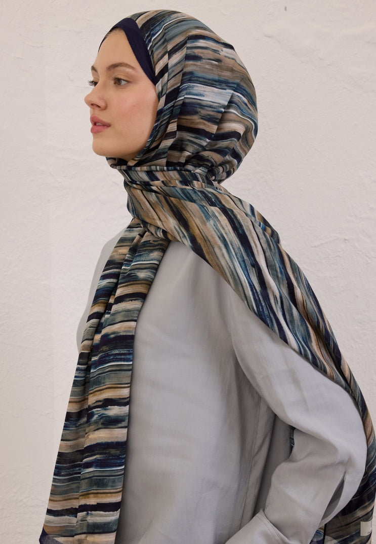 DEIA PATTERN RAMI HIJAB NAVY BLUE