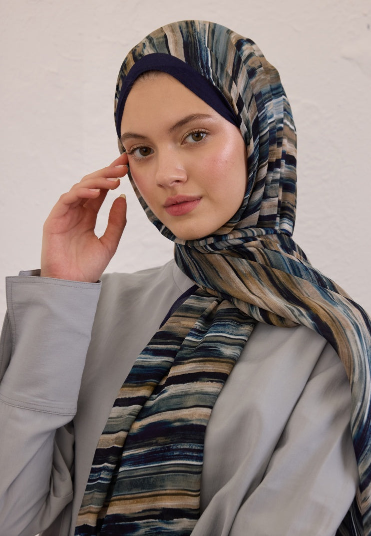 DEIA PATTERN RAMI HIJAB NAVY BLUE