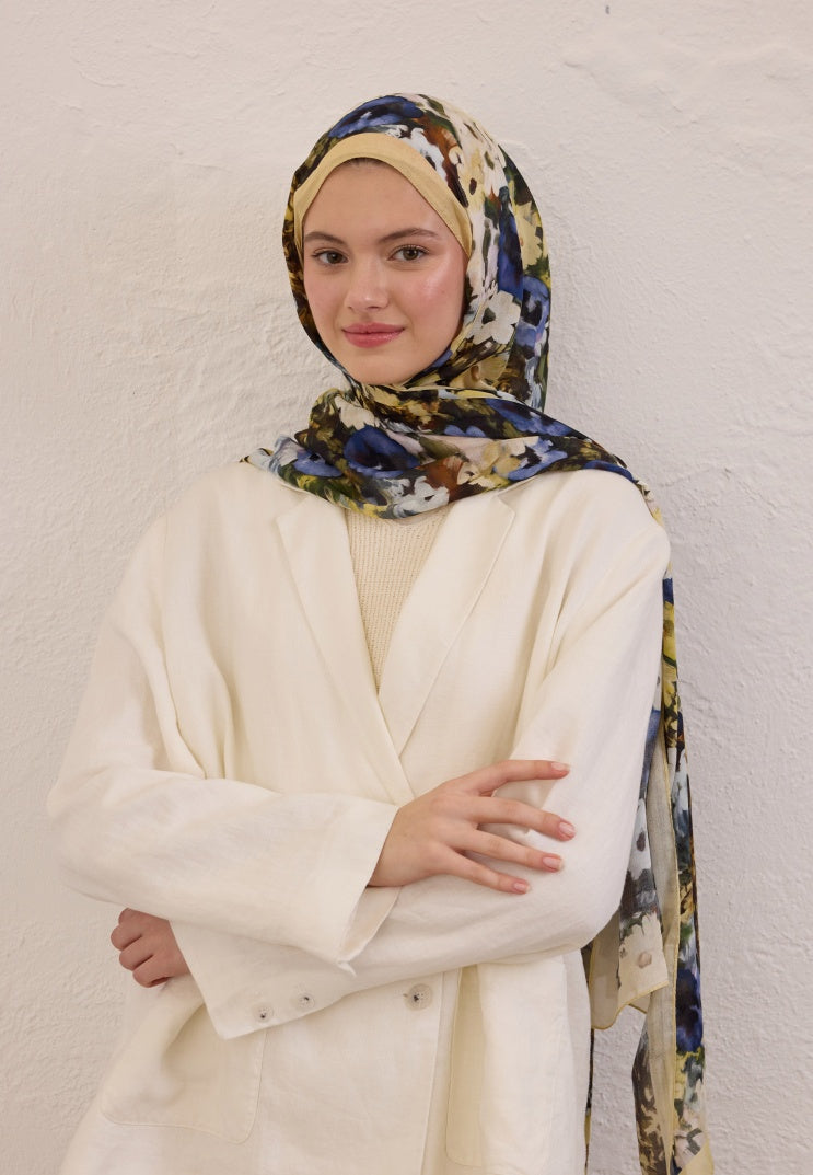 BEAUTY BLOSSOM PATTERN RAMY SHAWBUTTER