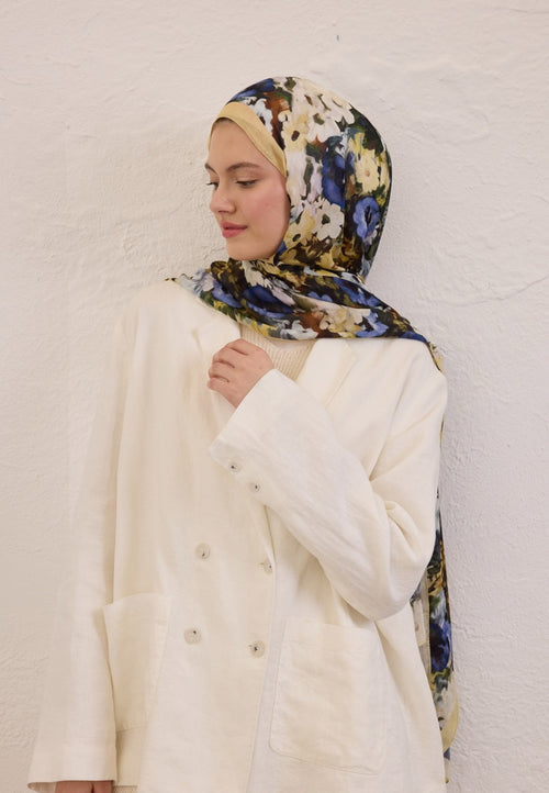 BEAUTY BLOSSOM PATTERN RAMY SHAWBUTTER