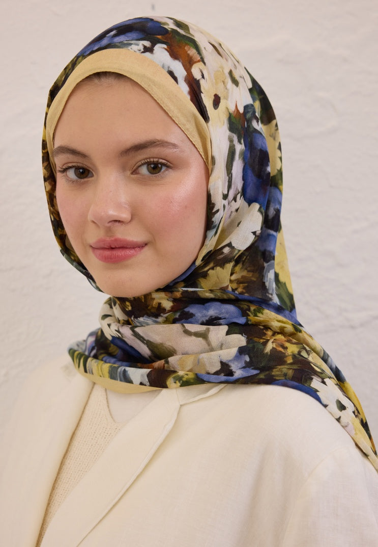BEAUTY BLOSSOM PATTERN RAMY SHAWBUTTER