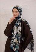 BEAUTY BLOSSOM PATTERNED RAMI HIJAB BLACK