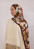 BEAUTY BLOSSOM PATTERN RAMI HIJAB Claret Red
