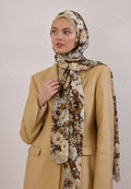 BEAUTY BLOSSOM PATTERN RAMI HIJAB MINK