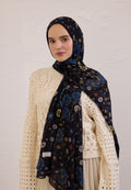 BLOOMING DAHLIA PATTERN RAMI HIJAB BLACK