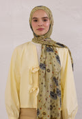 BLOOMING DAHLIA PATTERN RAMI HIJAB ALMOND GREEN