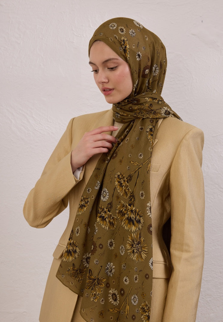BLOOMING DAHLIA PATTERN RAMI HIJAB SOIL
