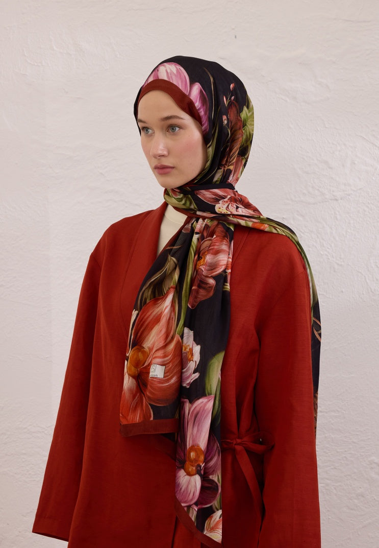 ELEGANT FLOWER PATTERN RAMI HIJAB TILE