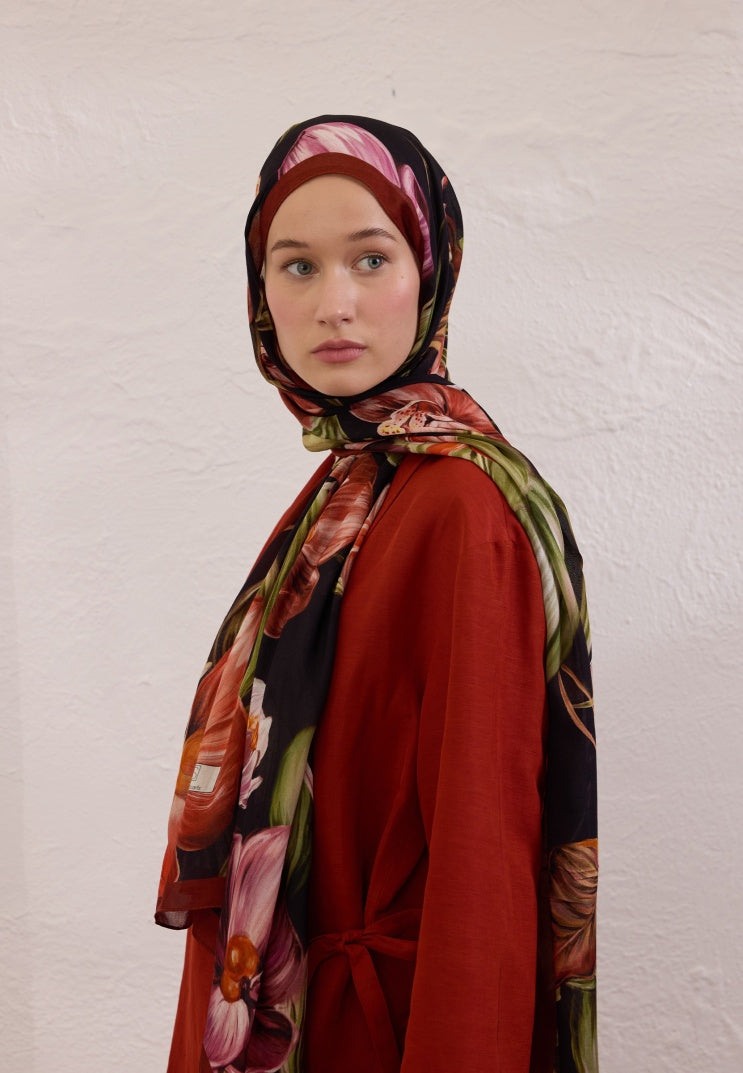 ELEGANT FLOWER PATTERN RAMI HIJAB TILE