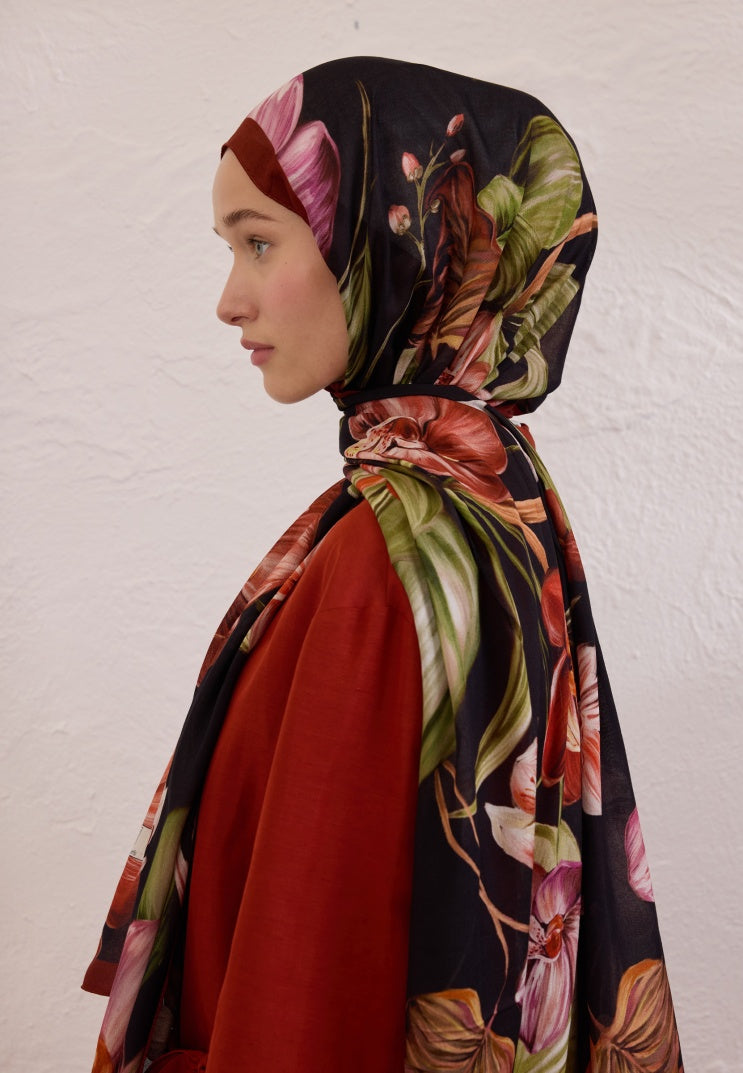 ELEGANT FLOWER PATTERN RAMI HIJAB TILE