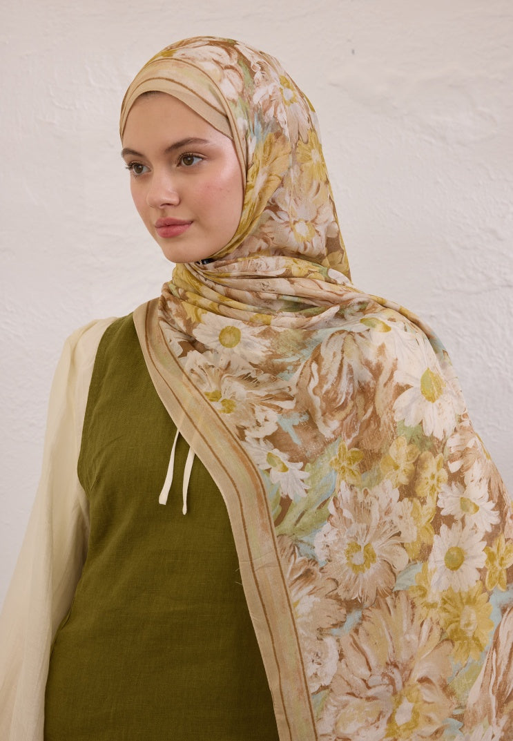 JASMINE JOY PATTERNED RAMI HIJAB BEIGE