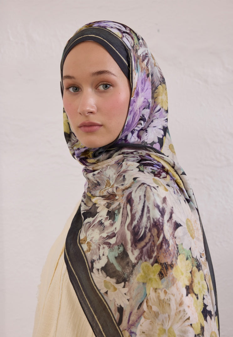 JASMINE JOY PATTERNED RAMI HIJAB ANTHRACITE