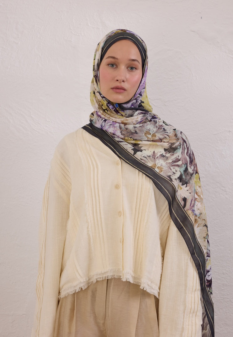 JASMINE JOY PATTERNED RAMI HIJAB ANTHRACITE