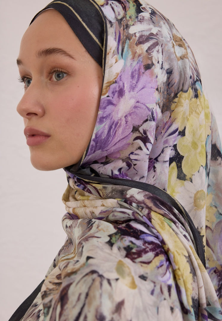 JASMINE JOY PATTERNED RAMI HIJAB ANTHRACITE