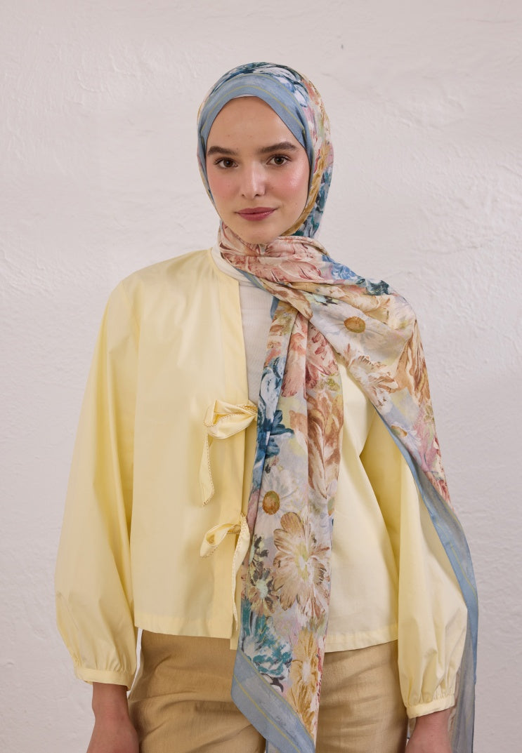 JASMINE JOY PATTERNED RAMI HIJAB BLUE