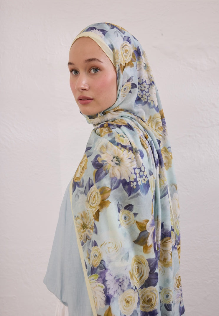 MAGNOLIA PATTERNED RAMI HIJAB SOFT YELLOW