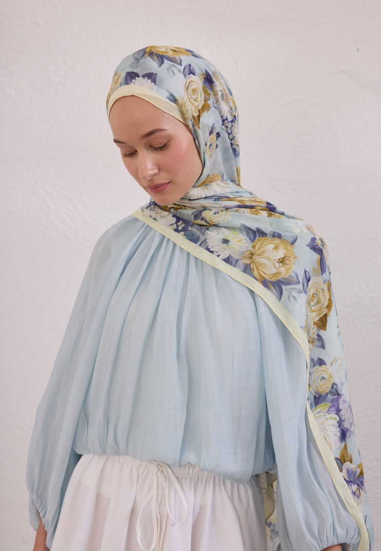 MAGNOLIA PATTERNED RAMI HIJAB SOFT YELLOW