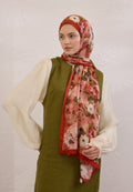 MAGNOLIA PATTERN RAMI HIJAB RED