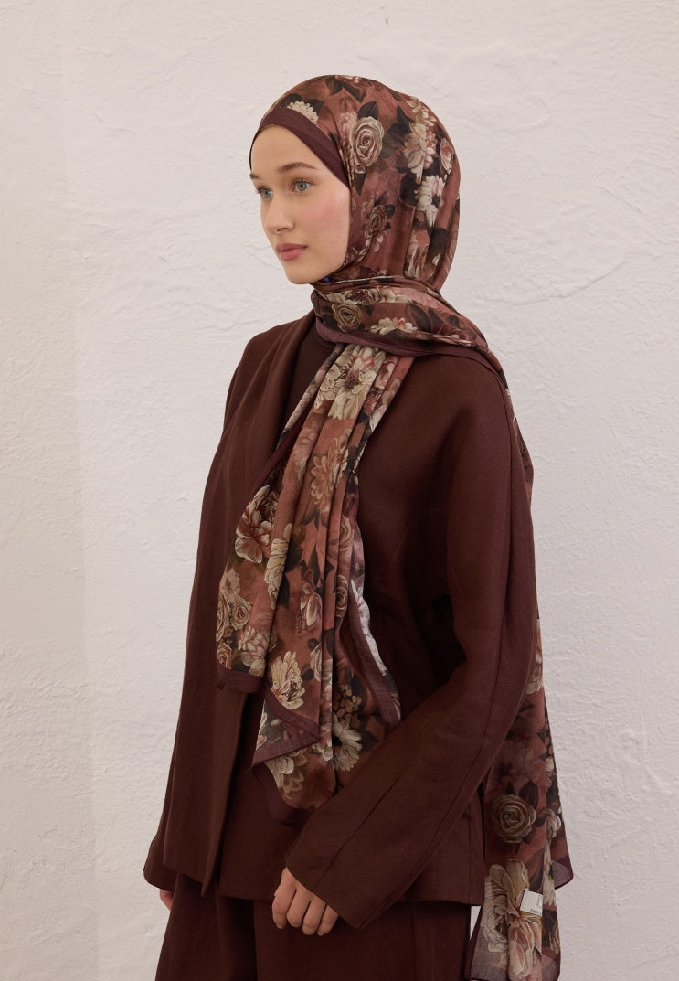 MAGNOLIA PATTERN RAMI HIJAB HOT COFFEE
