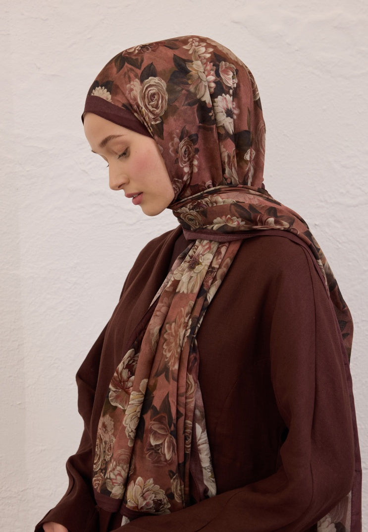 MAGNOLIA PATTERN RAMI HIJAB HOT COFFEE