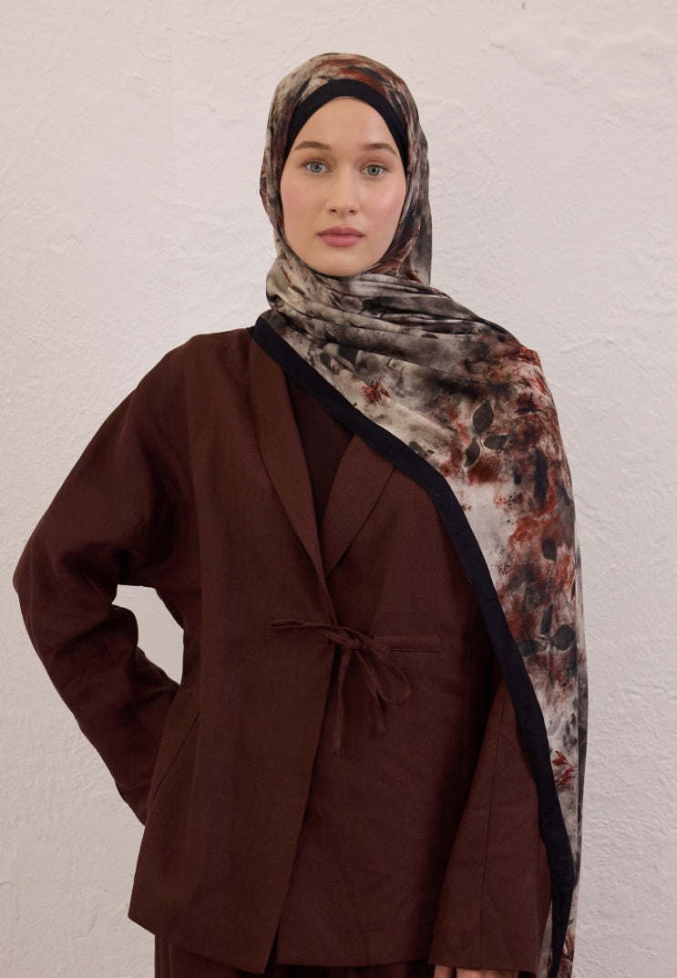 NAOMI PATTERN RAMI HIJAB BLACK
