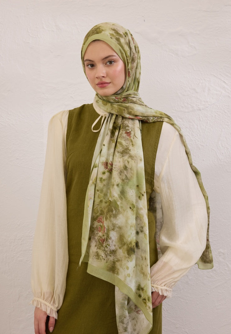 NAOMI PATTERN RAMI HIJAB SOFT GREEN