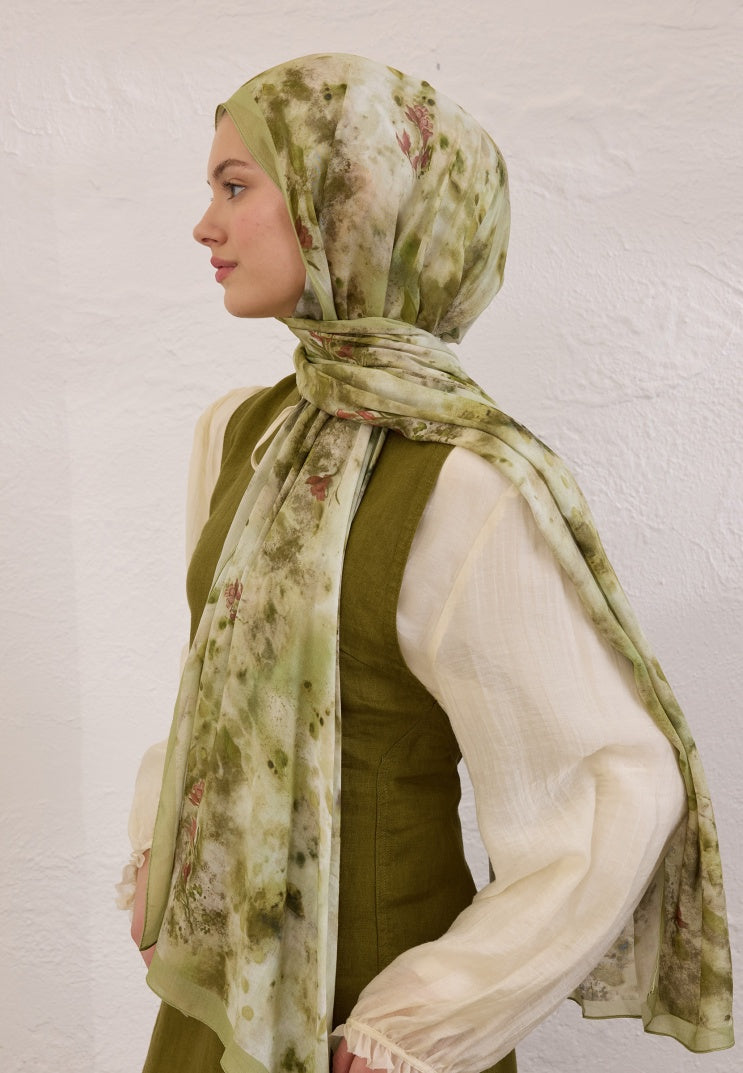NAOMI PATTERN RAMI HIJAB SOFT GREEN