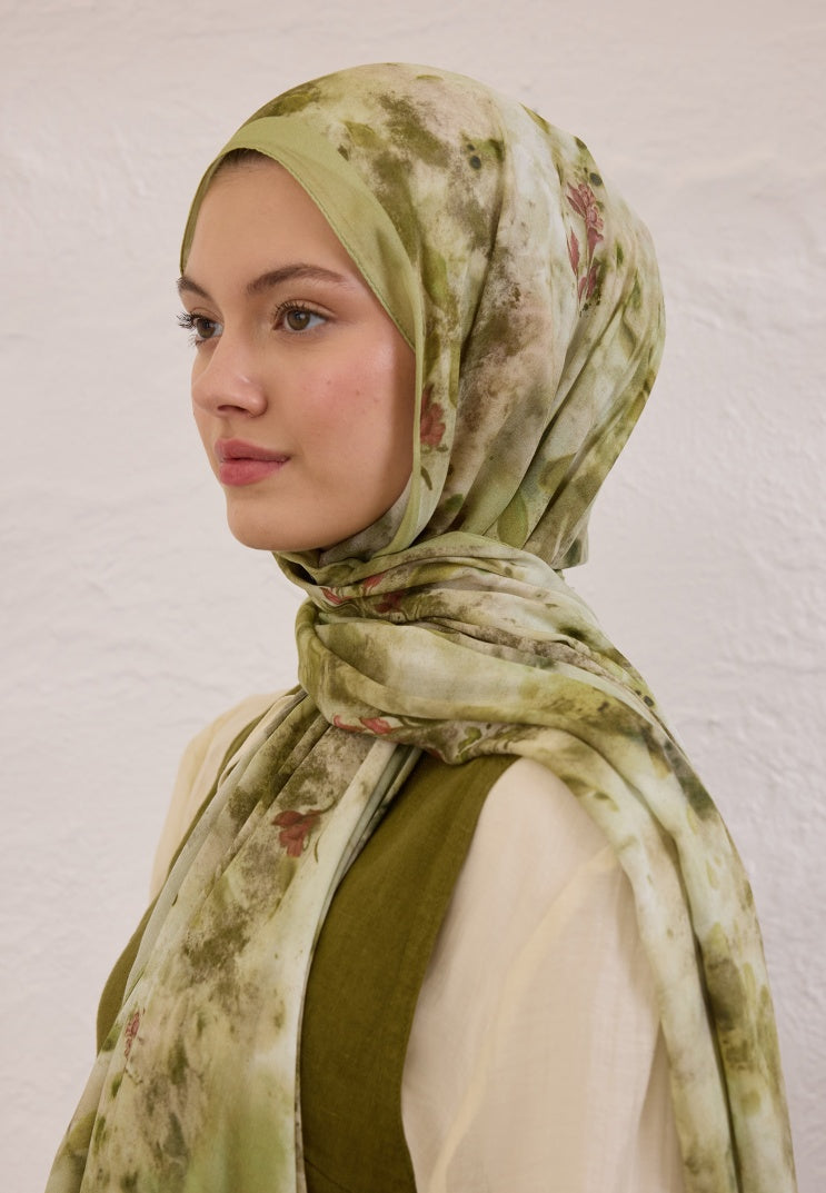 NAOMI PATTERN RAMI HIJAB SOFT GREEN