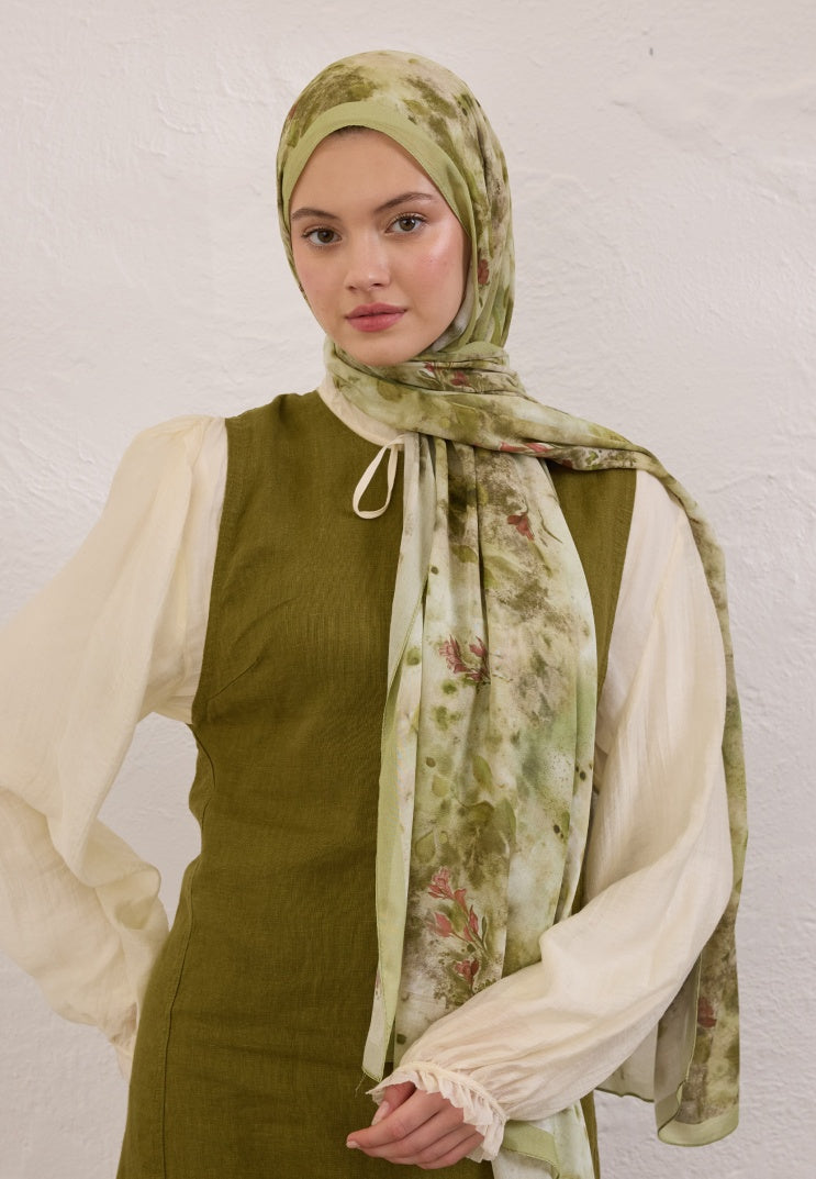 NAOMI PATTERN RAMI HIJAB SOFT GREEN