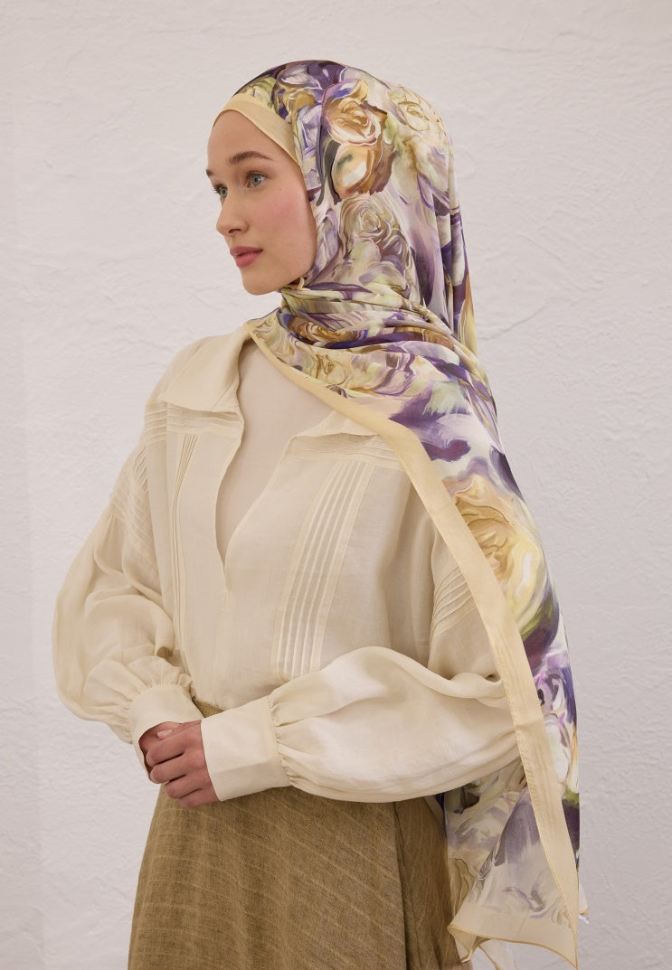 NERISSA PATTERN RAMI HIJAB SOFT YELLOW