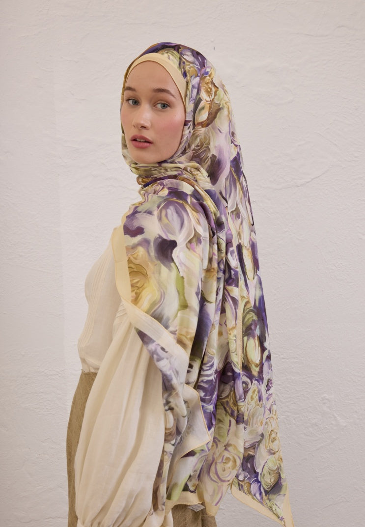 NERISSA PATTERN RAMI HIJAB SOFT YELLOW