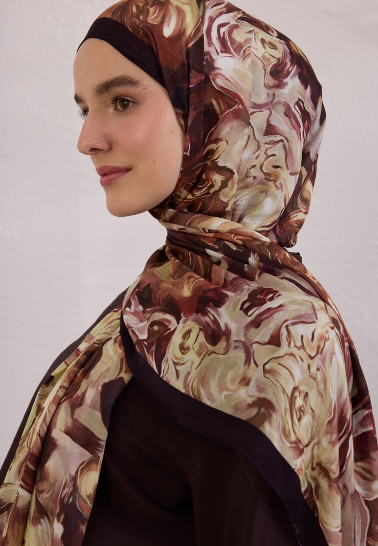 NERISSA PATTERN RAMI HIJAB BROWN